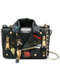 badge embellished biker bag 