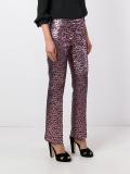 metallic straight trousers