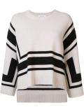 flared striped sweater