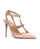 VALENTINO GARAVANI ESCARPINSROCKSTUD Beige and pink ??? Calf Leather