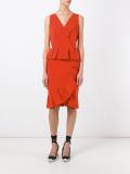 frill hem V-neck dress