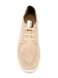 stitching detail lace-up shoes
