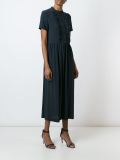 pleated ruffle bib dress