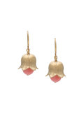 pink bead tulip earrings