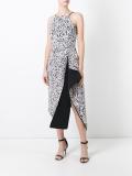 draped detail midi dress