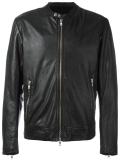 zipped leather jacket 