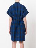 bird patch-embellished plaid dress