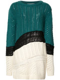 chunky knit colour block jumper