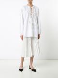 beaded tie-neck blouse 