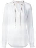 tie-neck blouse