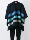 striped cape coat