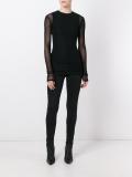 sheer knit blouse