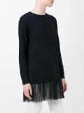sheer ruffled detailing jumper
