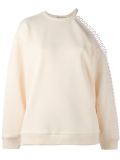 loop detail cold shoulder sweatshirt
