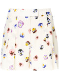 pansy-print shorts