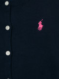 embroidered logo cardigan