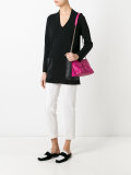 embossed logo shoulder bag