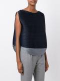 pleated sleeveless blouse