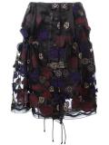 organza patch embroidered skirt