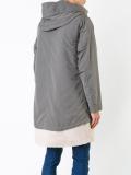 hem inset hooded coat