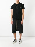 zip up asymmetric hoodie 