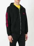 logo embroidered zipped hoodie
