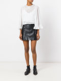 blouse with lace detail and frill cuffed sleeves