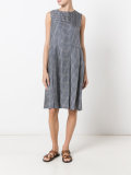 square print pleated dress