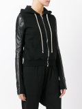 leather sleeve hoodie