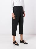 striped cropped tapered trousers