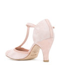 buckled T-bar pumps
