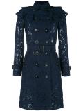 embroidered double breasted coat 