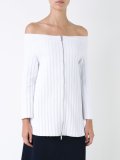 ribbed cold shoulder jumper