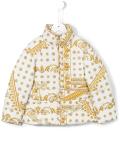 Greca print padded jacket