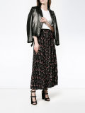 Love Blade print pleated skirt