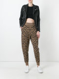 leopard print track pants