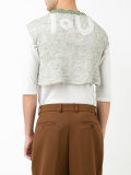 distressed knit cropped vest 