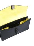 flap closure clutch bag