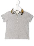 embroidered tiger collar polo shirt
