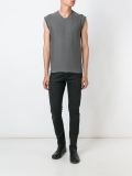 pleated panel sleeveless jumper