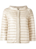 collarless puffer jacket