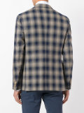 double-breasted check blazer