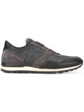 textured lace-up sneakers