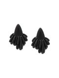 wood tassel clip on earrings