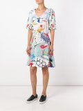 balloon sleeve print dress