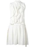 ruffled embroidered trim dress