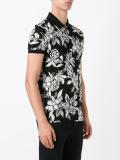 Hawaiian hibiscus print polo shirt