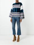 velvet and tweed panelled top