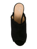 frayed stiletto mules