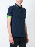 'Righe Fluo‘衣领与袖口边饰Polo领衬衫